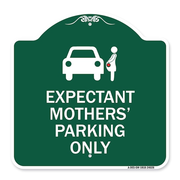 Signmission Expectant Mothers Parking W/ Graphic, Green & White Aluminum Sign, 18" L, 18" H, GW-1818-24028 A-DES-GW-1818-24028 - main